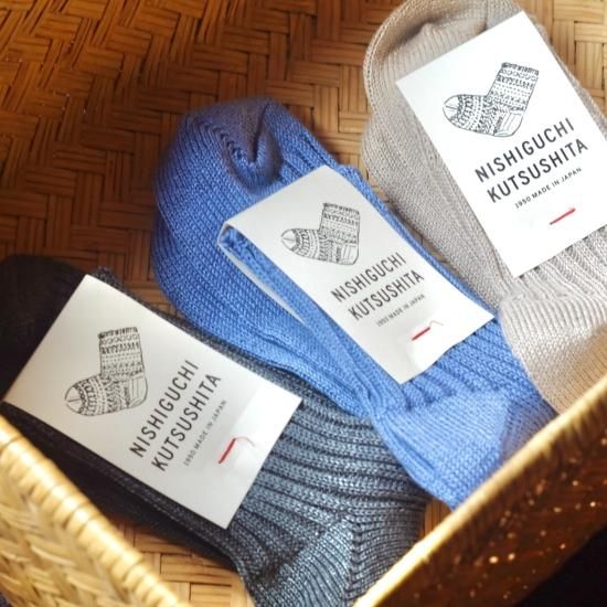 西口靴下 リネンリブソックス メンズ Hickory03travelers 西口靴下 リネンリブソックス メンズ Hickory03travelers