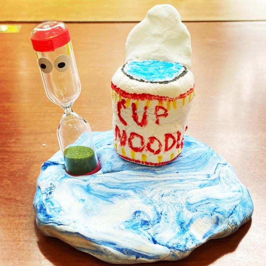 砂時計と紙粘土で作る】すなどけいさん ささえさん 自宅でワーク