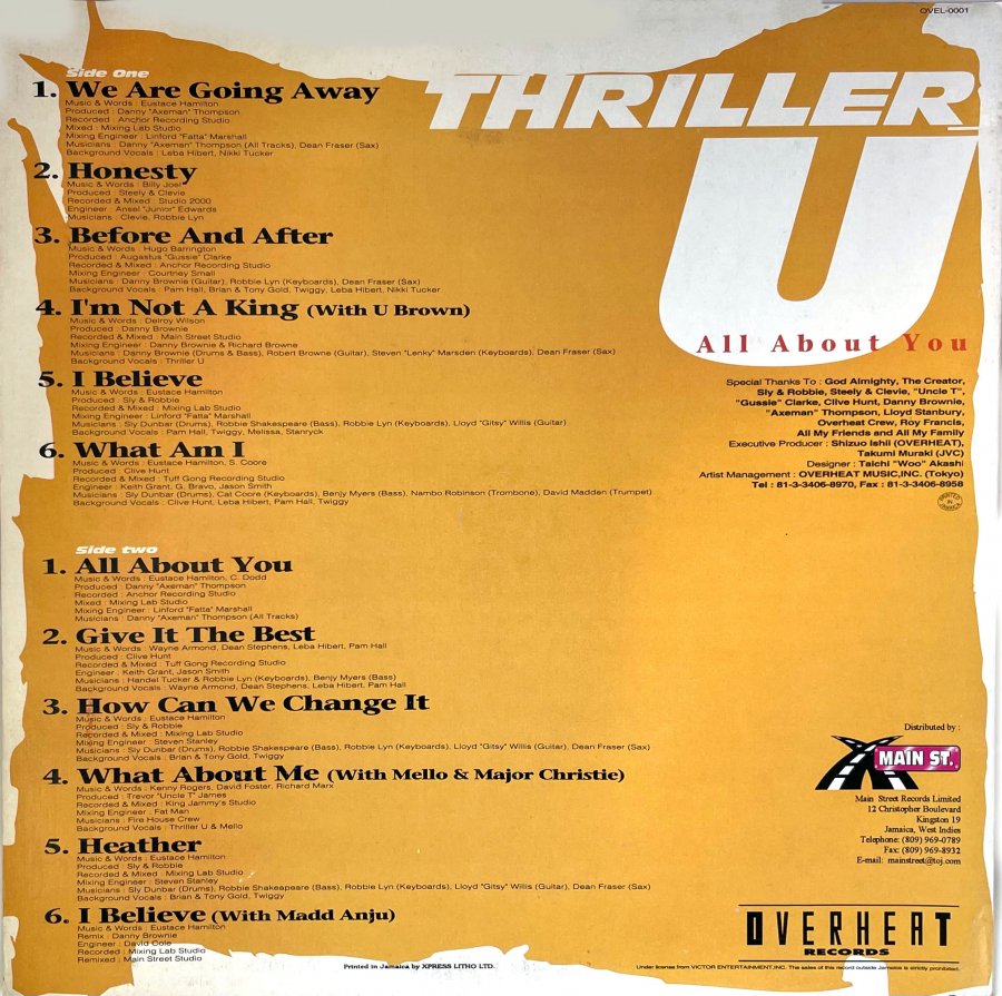 LP】THRILLER U／『All About You』 - OVERHEAT ONLINE STORE