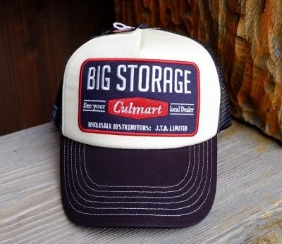 メッシュキャップ【BIG STORAGE】(アイボリー×ネイビー