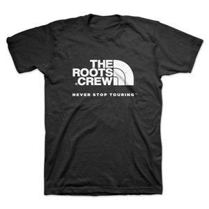 THE ROOTS NEVER STOP TOURING T-SHIRT (BLACK) (NEW)