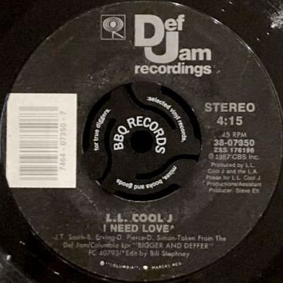 L.L. COOL J - I NEED LOVE / MY RHYME AIN'T DONE (7) (VG/G)