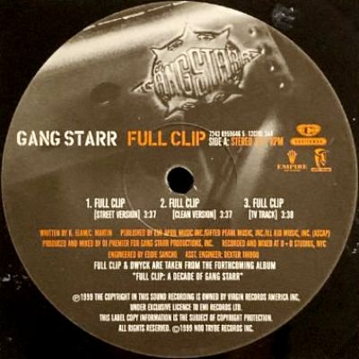 GANG STARR - FULL CLIP / DWYCK (12) (UK) (VG+)