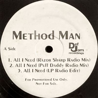 METHOD MAN - I'LL BE THERE FOR YOU / YOU'RE ALL I NEED TO GET BY (12) (PROMO) (VG)