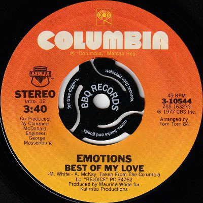 EMOTIONS - BEST OF MY LOVE / A FEELING IS (7) (VG+/VG+)
