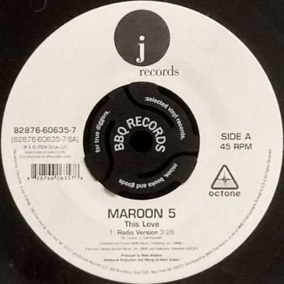 MAROON 5 - THIS LOVE / HARDER TO BREATHE (7) (VG+)