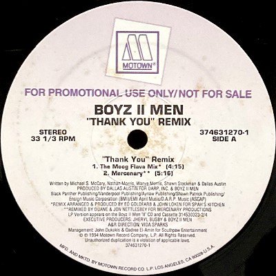 BOYZ II MEN - THANK YOU (REMIX) (PROMO) (12) (VG+/VG+)