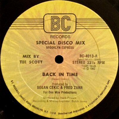 BROOKLYN EXPRESS - BACK IN TIME / YOU NEED A CHANGE OF MIND (12) (EX)