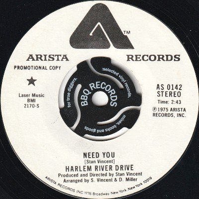HARLEM RIVER DRIVE - NEED YOU (7) (PROMO) (VG+/VG)