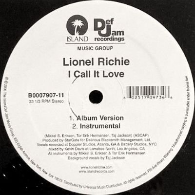 LIONEL RICHIE - I CALL IT LOVE (12) (VG+/VG+)