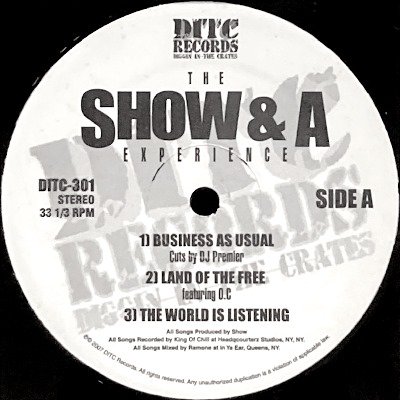 THE SHOW & A EXPERIENCE - BUSINESS AS USUAL / LAND OF THE FREE / THE WORLD IS LISTENING (12) (VG+)