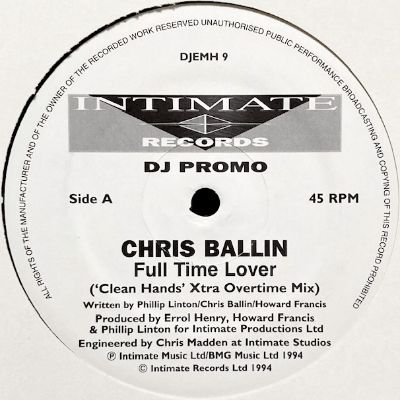 CHRIS BALLIN - FULL TIME LOVER (12) (VG+/VG+)