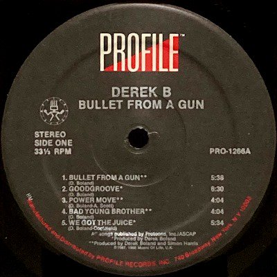 DEREK B - BULLET FROM A GUN (LP) (EX/VG+) - BBQ Records - Bbqrecords.jp