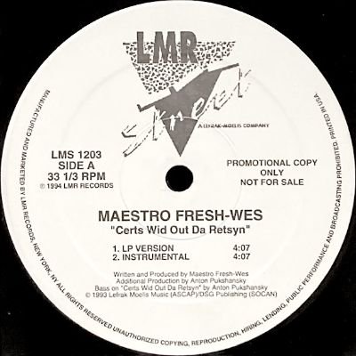 MAESTRO FRESH-WES - CERTS WID OUT DA RETSYN (12) (PROMO) (VG)