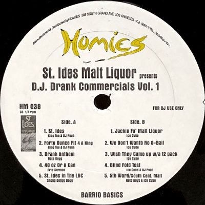 V.A. - ST. IDES MALT LIQUOR PRESENTS D.J. DRANK COMMERCIALS VOL. 1 (12) (VG+/VG+)