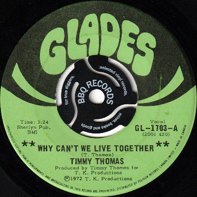 TIMMY THOMAS - WHY CAN'T WE LIVE TOGETHER / FUNKY ME (7) (VG+)