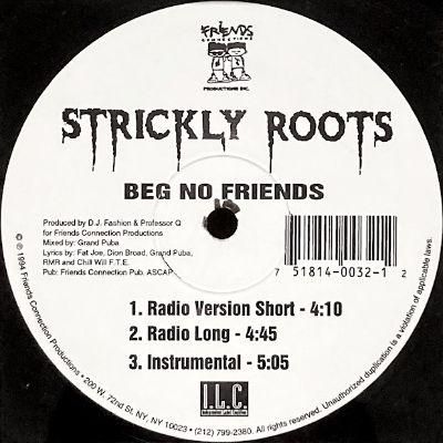 Strickly Roots - Beg No Friends 激レアジャケ付き STRICKLY ROOTS - BEG NO FRIENDS (12) (RE) (VG+) - BBQ