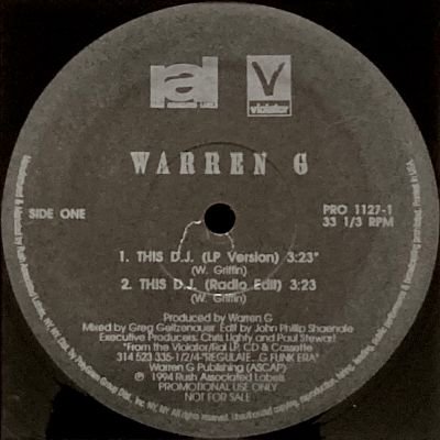 <img class='new_mark_img1' src='https://img.shop-pro.jp/img/new/icons5.gif' style='border:none;display:inline;margin:0px;padding:0px;width:auto;' />WARREN G - THIS DJ (12) (VG)