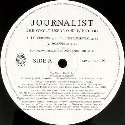 JOURNALIST - THE WAY IT USED TO BE (12) (PROMO) (EX/VG+)