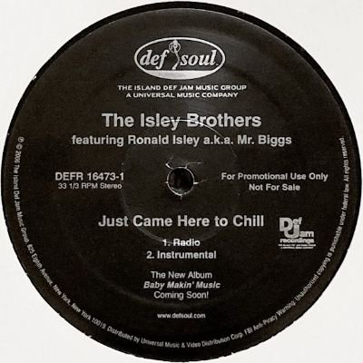 <img class='new_mark_img1' src='https://img.shop-pro.jp/img/new/icons5.gif' style='border:none;display:inline;margin:0px;padding:0px;width:auto;' />THE ISLEY BROTHERS feat. RONALD ISLEY A.K.A. MR. BIGGS - JUST CAME HERE TO CHILL (12) (VG+)