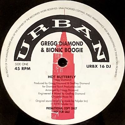 GREGG DIAMOND & BIONIC BOOGIE - HOT BUTTERFLY (12) (VG+)
