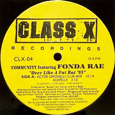COMMUNITY feat. FONDA RAE - OVER LIKE A FAT RAT '95 (12) (VG+)