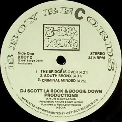 <img class='new_mark_img1' src='https://img.shop-pro.jp/img/new/icons5.gif' style='border:none;display:inline;margin:0px;padding:0px;width:auto;' />DJ SCOTT LA ROCK & BOOGIE DOWN PRODUCTIONS - THE BRIDGE IS OVER (12) (EX)