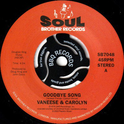 <img class='new_mark_img1' src='https://img.shop-pro.jp/img/new/icons5.gif' style='border:none;display:inline;margin:0px;padding:0px;width:auto;' />VANEESE THOMAS, CAROLYN MITCHELL - GOODBYE SONG / JUST A LITTLE SMILE (FROM YOU) (7) (NEW)