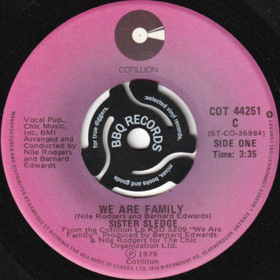 SISTER SLEDGE - WE ARE FAMILY / EASIER TO LOVE (7) (CA) (VG+)