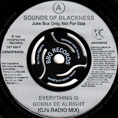 SOUNDS OF BLACKNESS - EVERYTHING IS GONNA BE ALRIGHT (7) (JUKE) (VG)