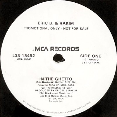<img class='new_mark_img1' src='https://img.shop-pro.jp/img/new/icons5.gif' style='border:none;display:inline;margin:0px;padding:0px;width:auto;' />ERIC B. & RAKIM - IN THE GHETTO (12) (PROMO) (VG+/VG+)