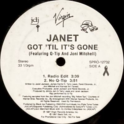 JANET feat. Q-TIP AND JONI MITCHELL - GOT 'TIL IT'S GONE (12) (PROMO) (EX)