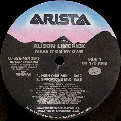 ALISON LIMERICK - MAKE IT ON MY OWN (12) (VG+/VG)