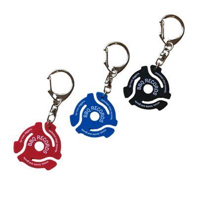 BBQ RECORDS - 45 ADAPTER KEYCHAIN (NEW)