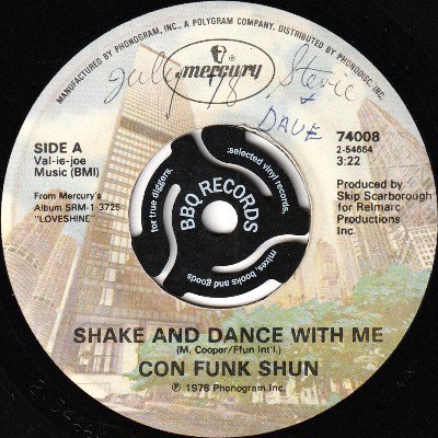 CON FUNK SHUN - SHAKE AND DANCE WITH ME (7) (G)