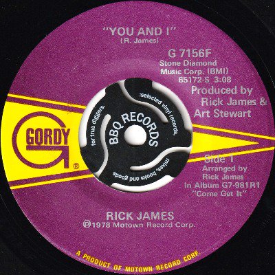 <img class='new_mark_img1' src='https://img.shop-pro.jp/img/new/icons5.gif' style='border:none;display:inline;margin:0px;padding:0px;width:auto;' />RICK JAMES - YOU AND I / HOLLYWOOD (7) (VG+)