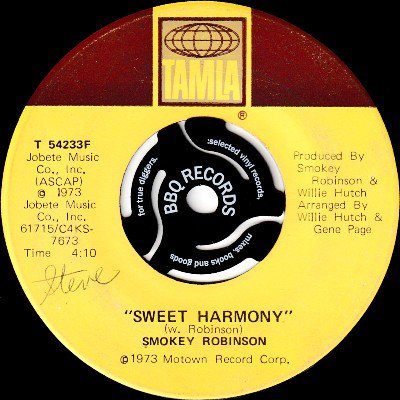 <img class='new_mark_img1' src='https://img.shop-pro.jp/img/new/icons5.gif' style='border:none;display:inline;margin:0px;padding:0px;width:auto;' />SMOKEY ROBINSON - SWEET HARMONY / WANT TO KNOW MY MIND (7) (VG)