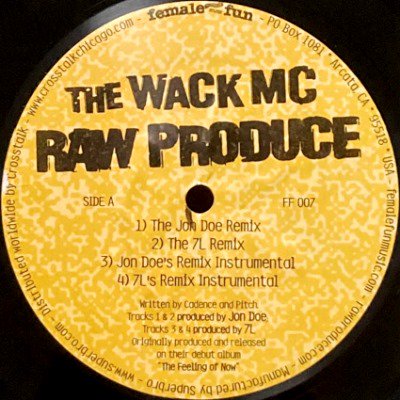 RAW PRODUCE - THE WACK MC / BREATHE DEEP (REMIXES) (12) (VG+/VG+)