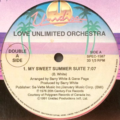 <img class='new_mark_img1' src='https://img.shop-pro.jp/img/new/icons5.gif' style='border:none;display:inline;margin:0px;padding:0px;width:auto;' />LOVE UNLIMITED ORCHESTRA & LOVE UNLIMITED - MY SWEET SUMMER SUITE / LOVE'S THEME	(12) (RE) (VG+/VG+)