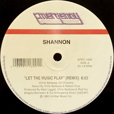 SHANNON - LET THE MUSIC PLAY (REMIX) (12) (RE) (VG+/VG+)