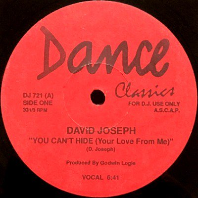 DAVID JOSEPH - YOU CAN'T HIDE (YOUR LOVE FROM ME) (12) (RE) (VG)
