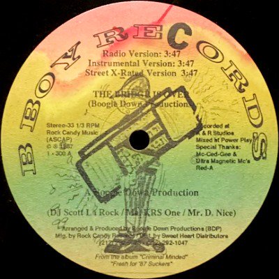 A BOOGIE DOWN PRODUCTION - THE BRIDGE IS OVER (12) (VG)