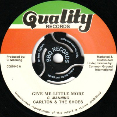 <img class='new_mark_img1' src='https://img.shop-pro.jp/img/new/icons5.gif' style='border:none;display:inline;margin:0px;padding:0px;width:auto;' />CARLTON & THE SHOES - GIVE ME LITTLE MORE (7) (RE) (EX)