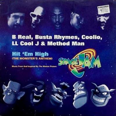 B REAL, BUSTA RHYMES, COOLIO, LL COOL J & METHOD MAN - HIT 'EM HIGH (12) (UK) (VG+/VG+)