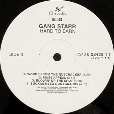 GANG STARR - HARD TO EARN (LP) (UK) (VG/VG+) - BBQ Records