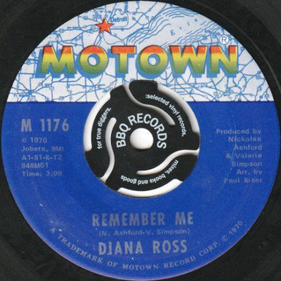 <img class='new_mark_img1' src='https://img.shop-pro.jp/img/new/icons5.gif' style='border:none;display:inline;margin:0px;padding:0px;width:auto;' />DIANA ROSS - REMEMBER ME / HOW ABOUT YOU (7) (VG+)