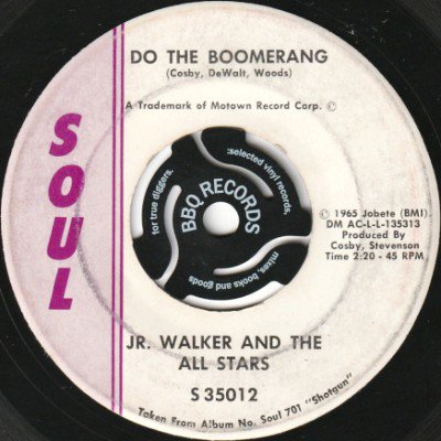 <img class='new_mark_img1' src='https://img.shop-pro.jp/img/new/icons5.gif' style='border:none;display:inline;margin:0px;padding:0px;width:auto;' />JR. WALKER & THE ALL STARS - DO THE BOOMERANG / TUNE UP (7) (VG)