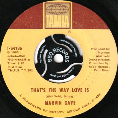 <img class='new_mark_img1' src='https://img.shop-pro.jp/img/new/icons5.gif' style='border:none;display:inline;margin:0px;padding:0px;width:auto;' />MARVIN GAYE - THAT'S THE WAY LOVE IS (7) (VG+)