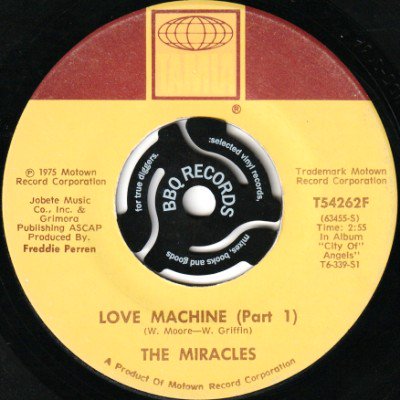 <img class='new_mark_img1' src='https://img.shop-pro.jp/img/new/icons5.gif' style='border:none;display:inline;margin:0px;padding:0px;width:auto;' />THE MIRACLES - LOVE MACHINE (7) (G)