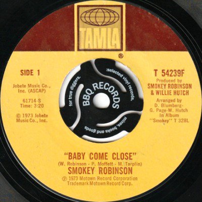 <img class='new_mark_img1' src='https://img.shop-pro.jp/img/new/icons5.gif' style='border:none;display:inline;margin:0px;padding:0px;width:auto;' />SMOKEY ROBINSON - BABY COME CLOSE (7) (VG)